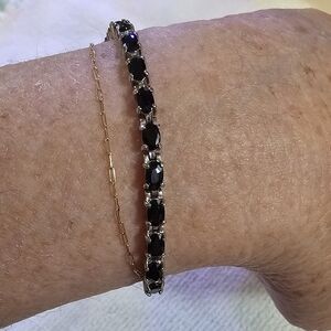 SS and Sapphire Tennis Bracelet